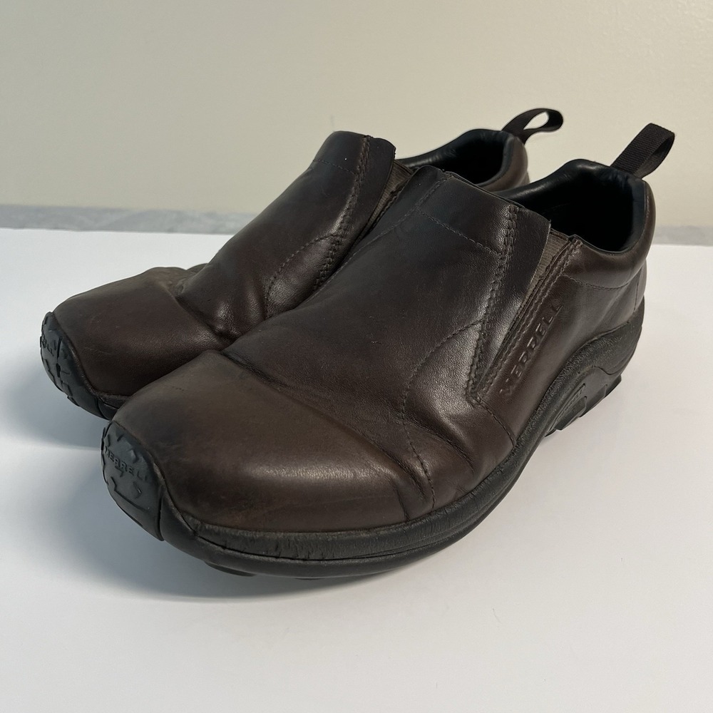 Merrell Jungle Moc Brown Leather Slip On Shoes Men's 11.5 Wide J84987W Comfort